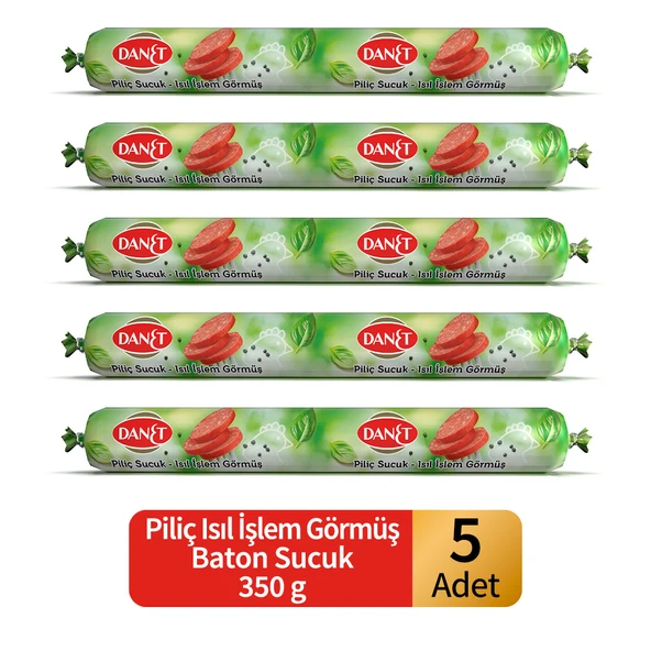 Danet Piliç Sucuk I Baton I Isıl Işlem Görmüş I 350 G X 5 ADET ürün görseli