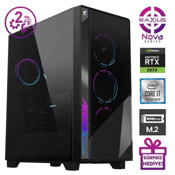 Gigabyte Stealth RaXius GSR1 i7 3070-147KF11 i7-14700KF 64GB 2TBSSD+2TBSSD RTX3070 FreeDOS Gaming Masaüstü Bilgisayar - 2