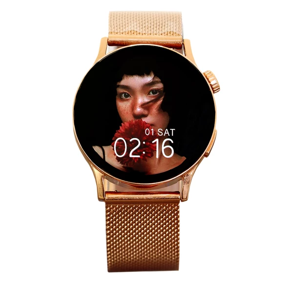 GT2 Akıllı Saat Rose Gold Metal Kordon Çinko Alaşım Kasa - 3