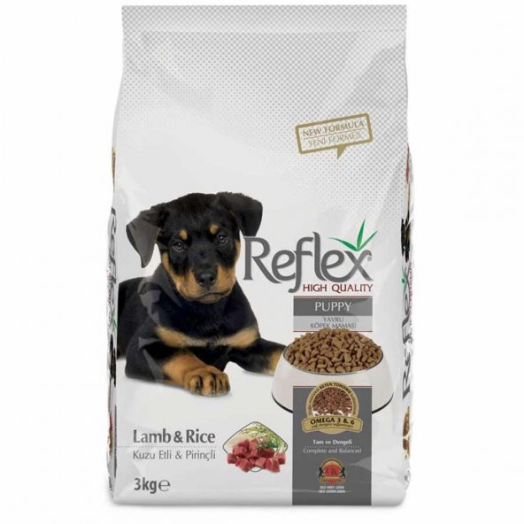 Reflex Kuzu Etli Yavru Köpek Maması 3 Kg
