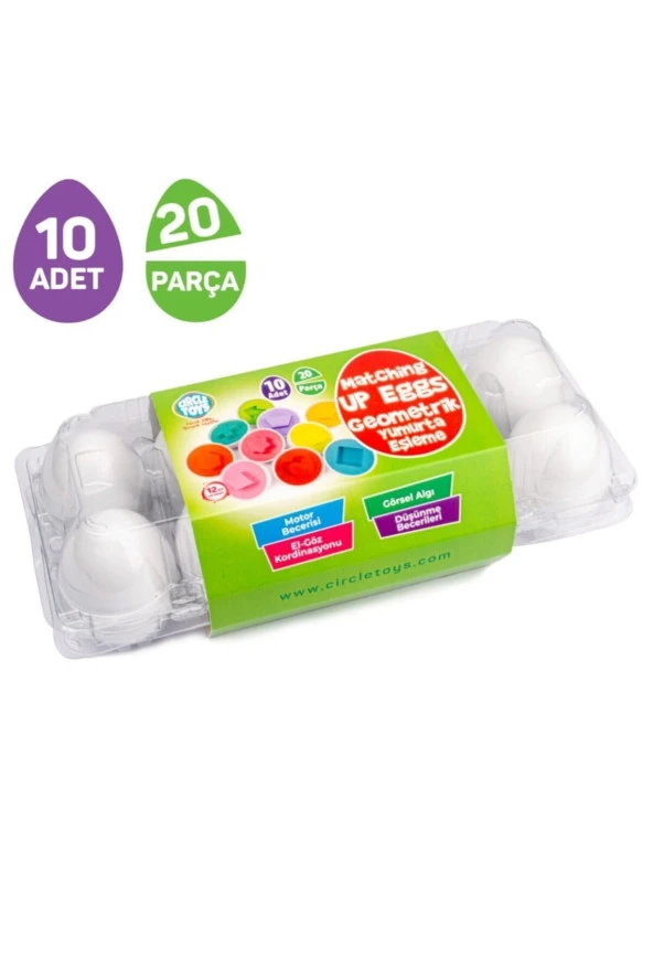 10lu Geometrik Yumurta Eşleme Oyunu - 20 Parça - 2