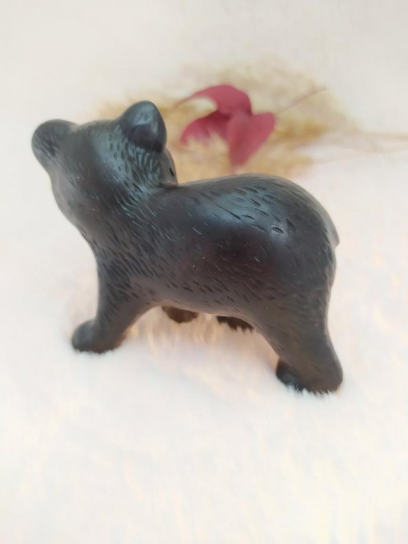 Hdmarketim Reçine Siyah Biblo Sevimli Ayı Yavrusu Otantik Heykel - 3