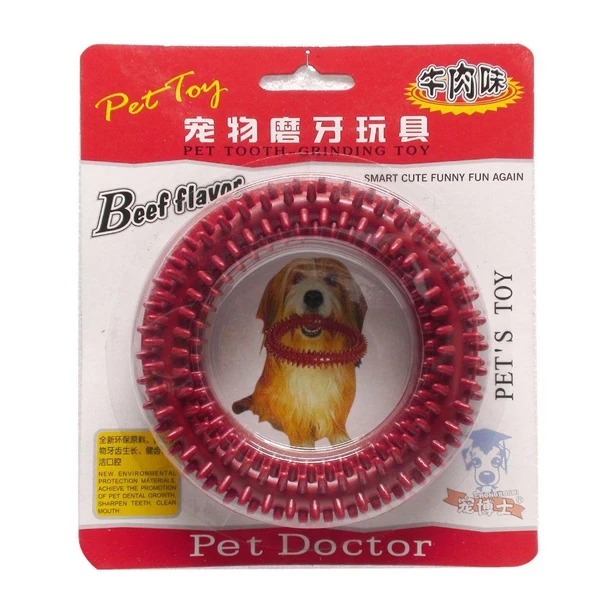 Plastik Köpek Diş Kaşıma Oyuncağı Kokulu Halka 11 cm - Resim 2