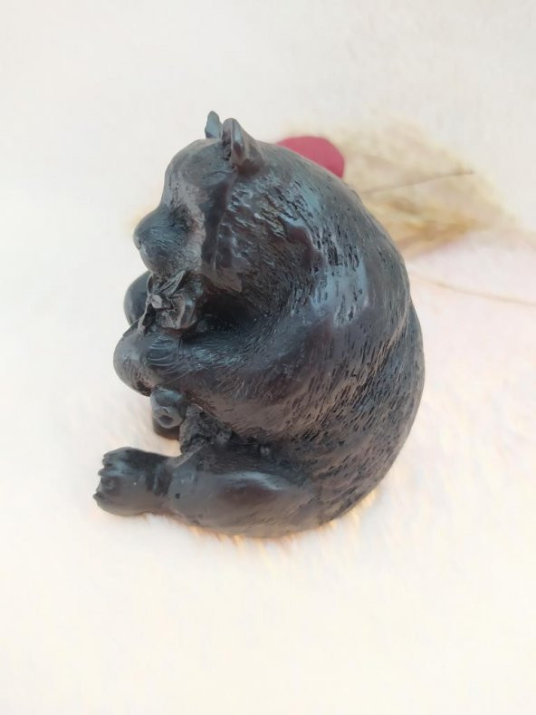 Hdmarketim Reçine Siyah Biblo Ayıcık Heykel - 2