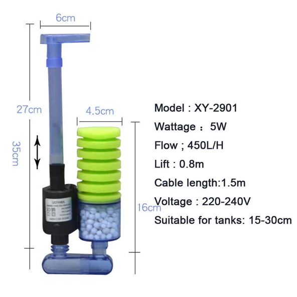 Xinyou Tek Süngerli Motorlu Seramikli Pipo Filtre XY-2901 - 2