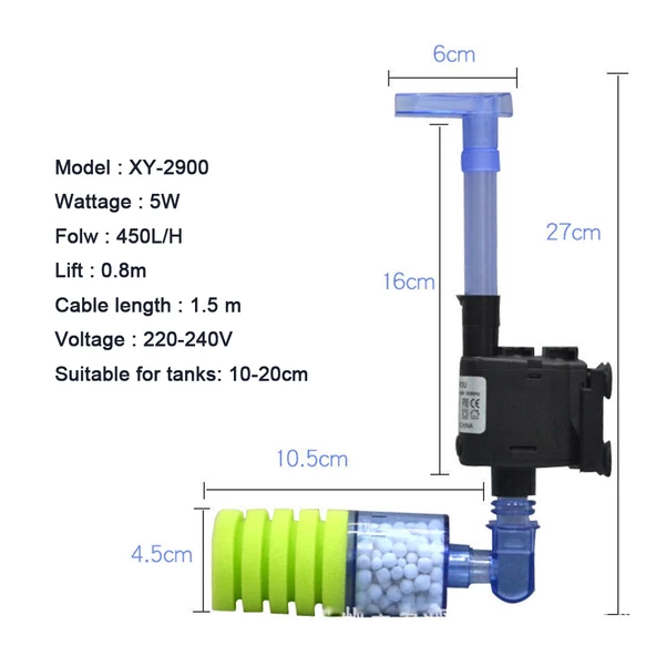 Xinyou Tek Süngerli Motorlu Seramikli Pipo Filtre XY-2900 - 2