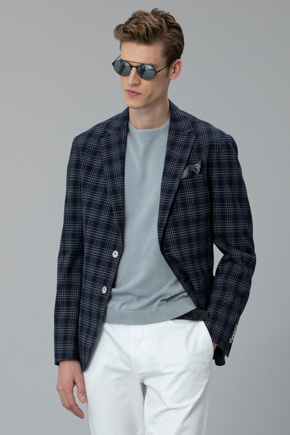 Lufian Termo Spor Blazer Ceket Slim Fit Lacivert - 3