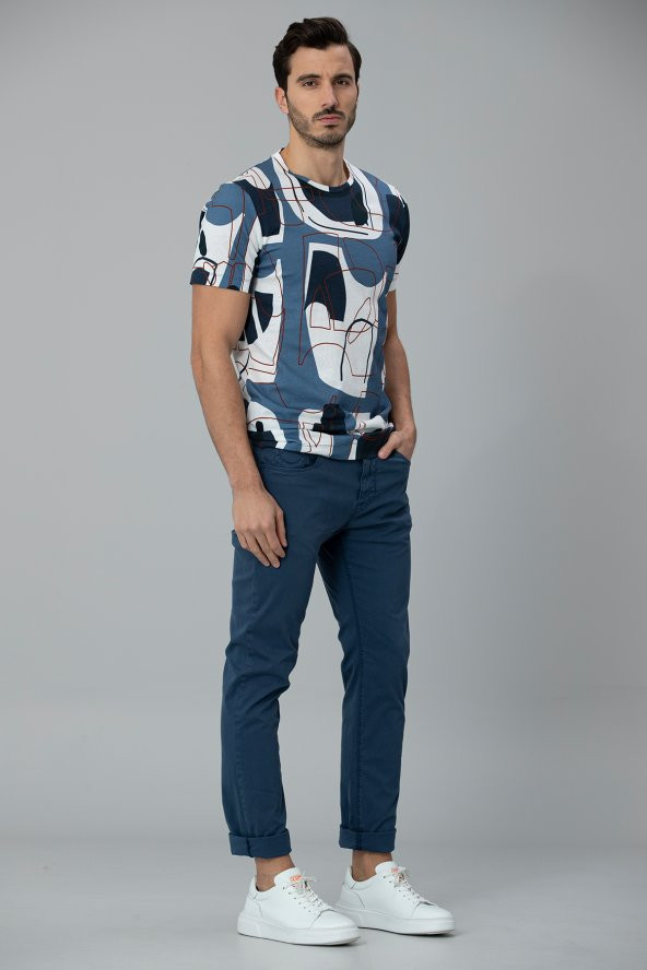Lufian Navas Spor 5 Cep Pantolon Slim Fit Lacivert