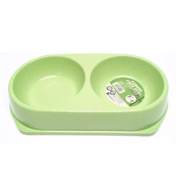 Bamboo İkili Mama ve Su Kabı 250 ML x 2 Yeşil - 1