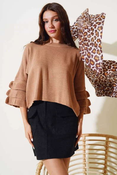 Kolu Kat Kat Triko Crop Kazak Camel - 2