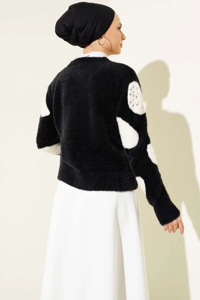 Dalmaçya Desen İncili Kazak Siyah - 3