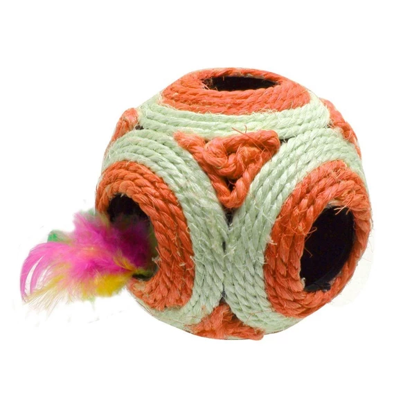 Örgü İpli Kedi&Köpek Diş Kaşıma Topu 12 cm - 3