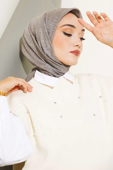 Kıvrık Desen Yazma Eşarp Sirke - 2