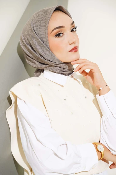 Kıvrık Desen Yazma Eşarp Sirke