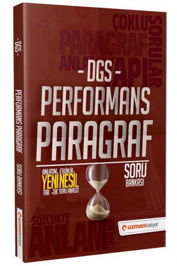 UZMAN KARİYER YAYINLARI 2020 DGS PERFORMANS PARAGRAF SORU BANKASI