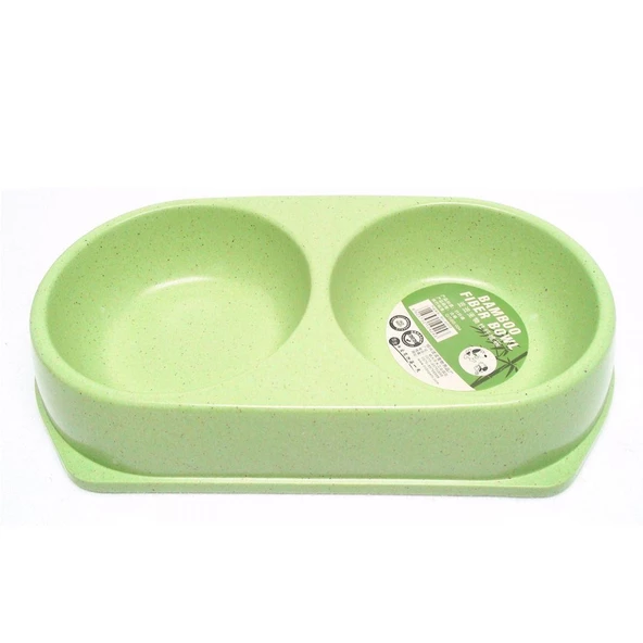 Bamboo Kedi Köpek İkili Mama ve Su Kabı 450 ML x 2 Yeşil