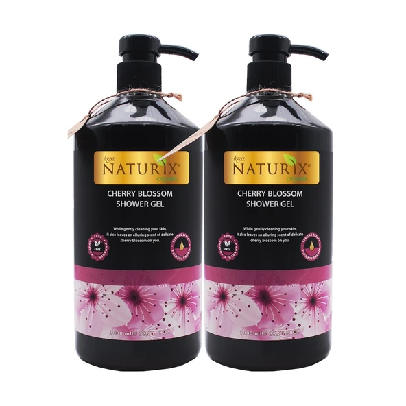 Japon Kirazı Çiçeği Duş Jeli 2'li Eko Paket - Doğal, Paraben ve Fosfat İçermeyen Aromatik Bakım - 1000 Ml