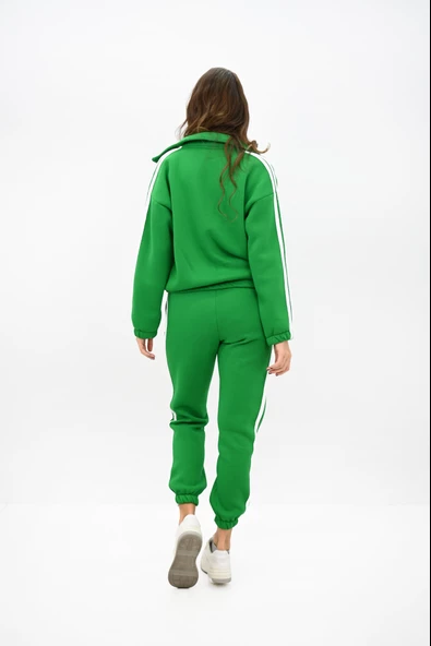 Kadın Fermuarlı Çizgi Detaylı Eşofman Takımı 4201-25 - Resim 12