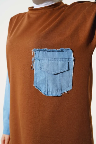 Kot Garnili İki İp Tunik Taba - Resim 4