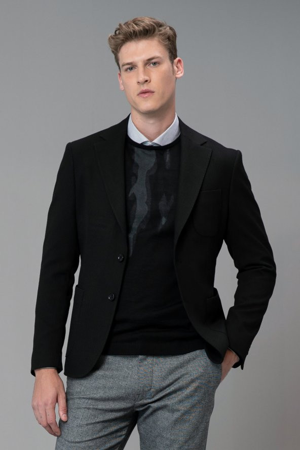 Lufian Nox Spor Blazer Ceket Slim Fit Siyah - 3