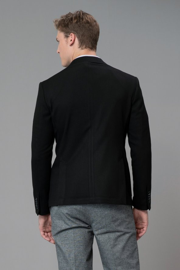 Lufian Nox Spor Blazer Ceket Slim Fit Siyah - 4
