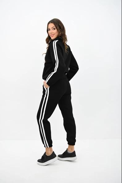 Kadın Fermuarlı Çizgi Detaylı Eşofman Takımı 4201-25 - Resim 5