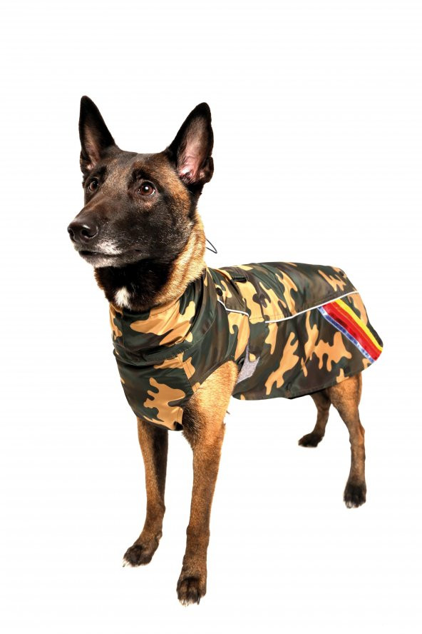 Doxy Büyük Irk İçi Polarlı Belden Ayarlanabilir Kemerli Köpek Yağmurluğu  KAMUFLAJ 50 Cm - 3