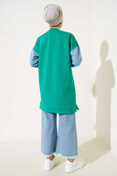 Kot Garnili İki İp Tunik Yeşil - Resim 3