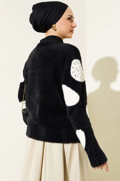 Dalmaçya Desen İncili Kazak Beyaz - 3