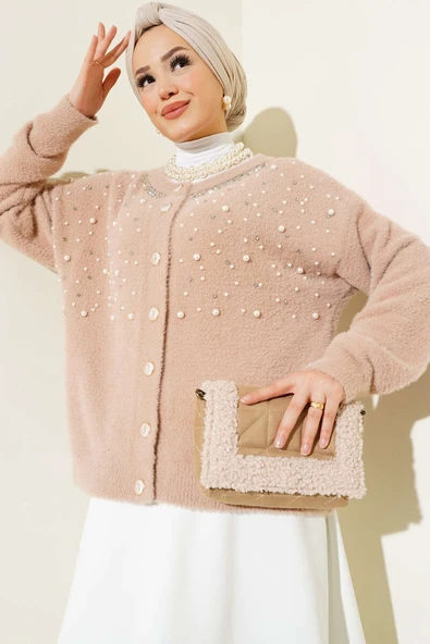 İncili Taşlı Sakallı Kısa Hırka Bisküvi