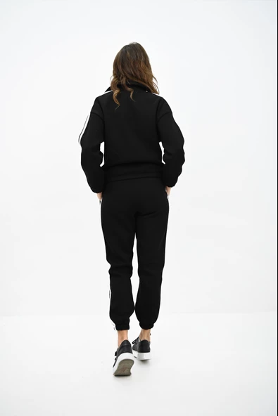 Kadın Fermuarlı Çizgi Detaylı Eşofman Takımı 4201-25 - Resim 6