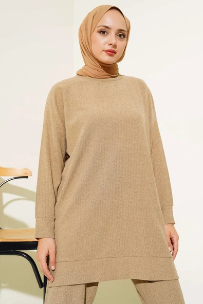Bürümcük Basic Tunik İkili Takım Camel - Resim 2