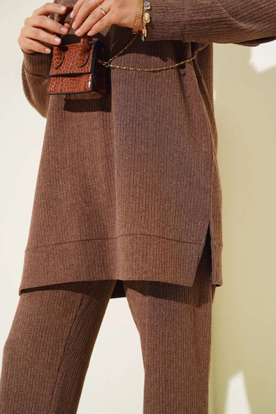 Bürümcük Basic Tunik İkili Takım Kahve - 4