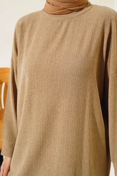 Bürümcük Basic Tunik İkili Takım Camel - Resim 4