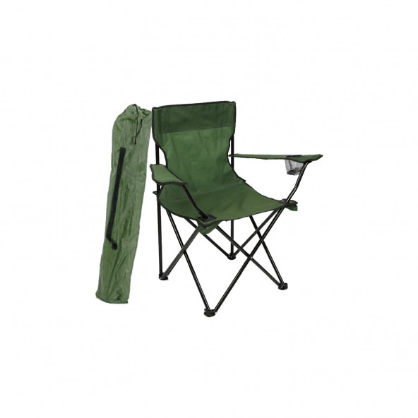 Çantalı Kamp Sandalyesi Balıkçı Plaj Piknik Koltuğu Yeşil