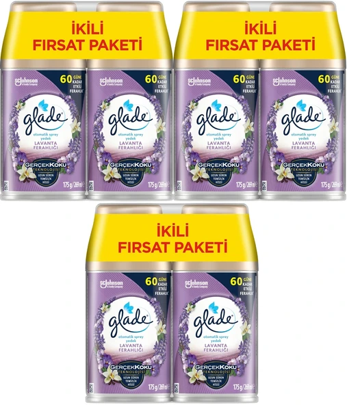 Glade Oda Kokusu Otomatik Sprey Yedek 269ML (6 Lı Set) Lavanta (3PK*2)