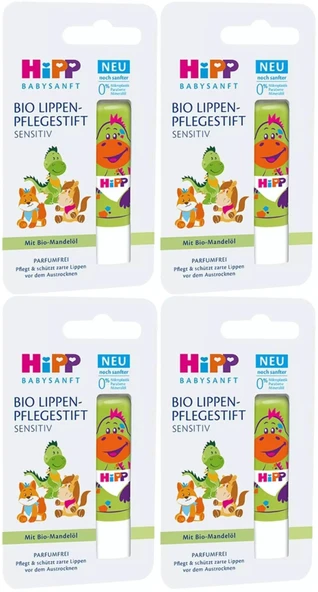 Hipp Babysanft Organik Dudak Nemlendiricisi Ultra Sensıtıv 4.8GR (Yeşil) (4 Lü Set) ürün görseli