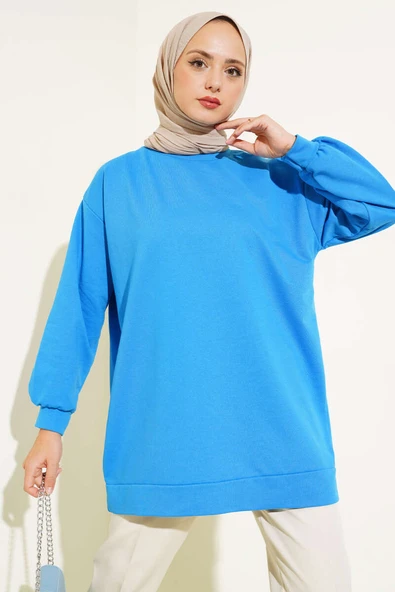 İki İplik Düz Tunik Mavi ürün görseli