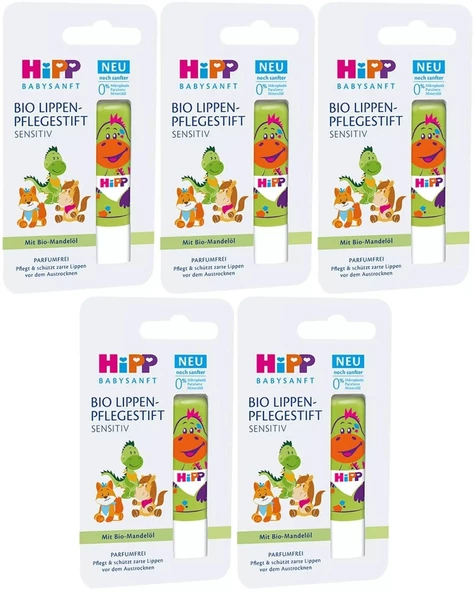Hipp Babysanft Organik Dudak Nemlendiricisi Ultra Sensıtıv 4.8GR (Yeşil) (5 Li Set) ürün görseli