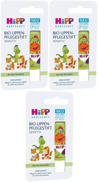 Hipp Babysanft Organik Dudak Nemlendiricisi Ultra Sensıtıv 4.8GR (Yeşil) (3 Lü Set) ürün görseli 1