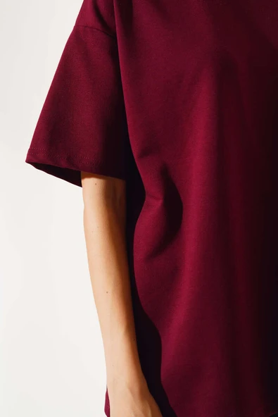 Oversize Basic T-shirt Bordo - 4