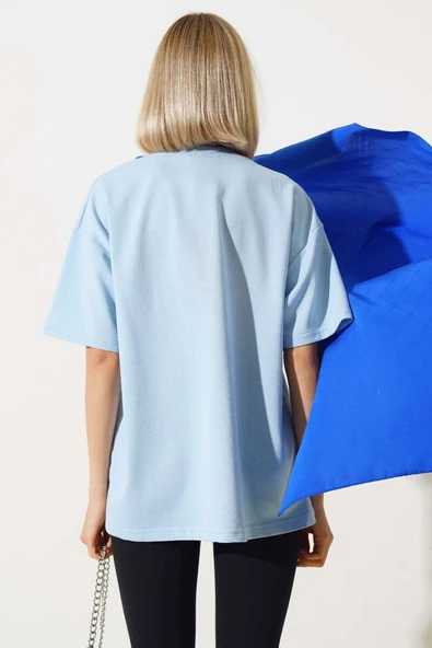 Oversize Basic T-shirt Bebe Mavi - 3