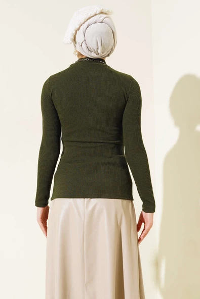 Yarım Balıkçı Fitilli Body Haki - Resim 3