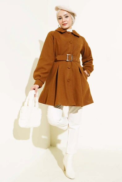 Kemerli Kısa Kaşe Kaban Taba - Resim 2