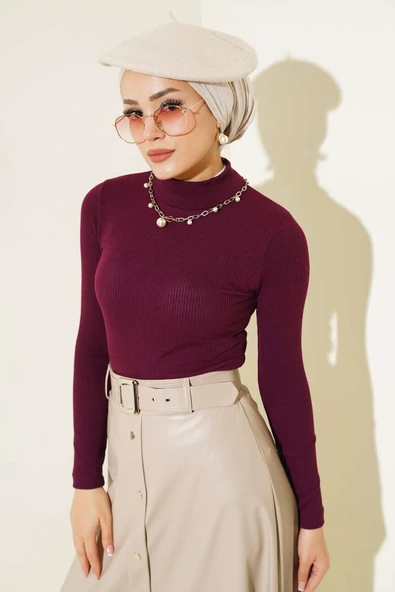 Yarım Balıkçı Fitilli Body Menekşe - Resim 2