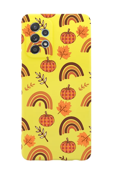 Samsung A32 Uyumlu Sonbahar Desenli Premium Silikonlu Telefon Kılıfı - Resim 5