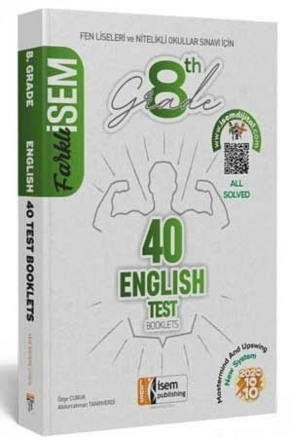 İsem 2021 LGS Farklı İsem 8. Sınıf İngilizce 40li Sarmal Deneme İsem Yayıncılık