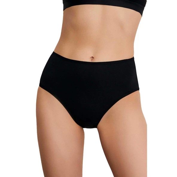 5 li Paket Eros Bayan Yüksek Bel Slip Külot Karışık Renk ERSK760 - Resim 2