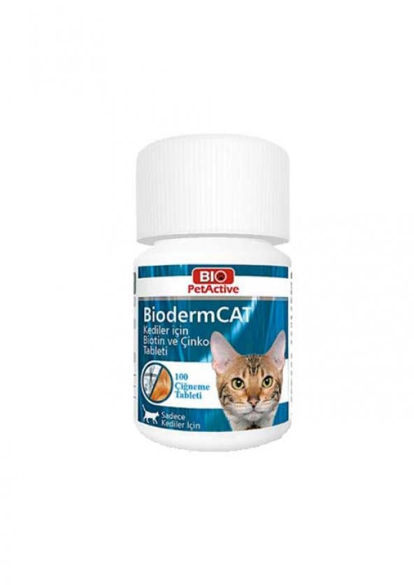 Bio Pet Active Bioderm Biotin Ve Çinko Kedi Tableti 30 Gr100lü