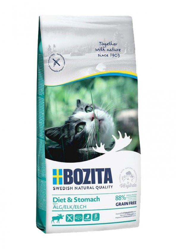 Bozita Sensitive Diet & Stomach Grain Free Geyikli Tahılsız Yetişkin Kedi Maması 10 Kg